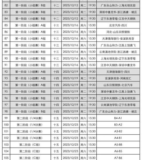 中国女排2022年比赛日程表