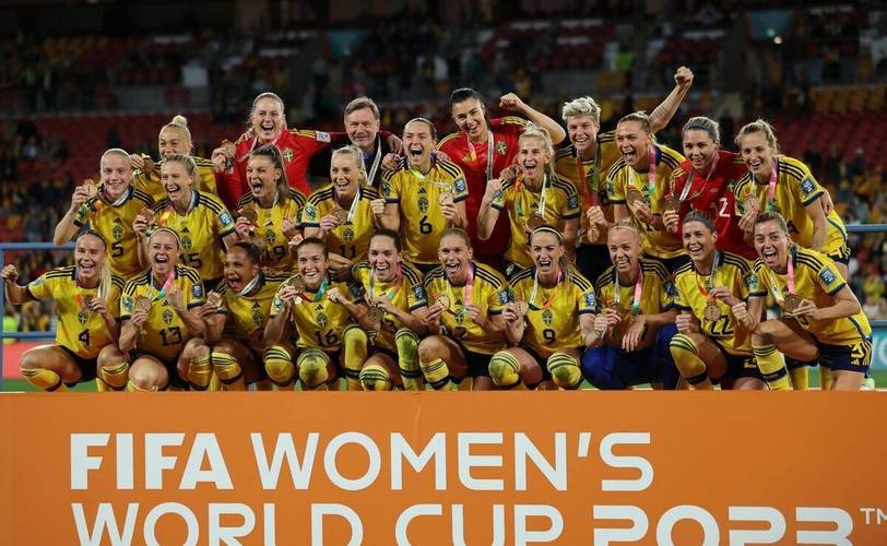 瑞典女足夺得世界杯季军颁奖典礼